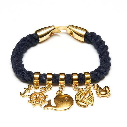 Cotuit Bracelet - Navy/Gold | SaltAndBlueLife