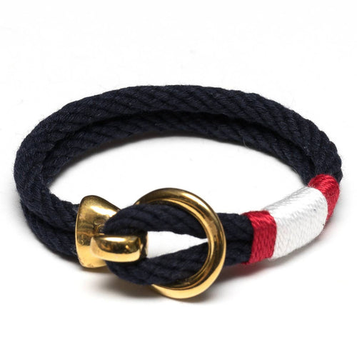 Deckard Bracelet - Navyy/Red/White/Gold | SaltAndBlueLife