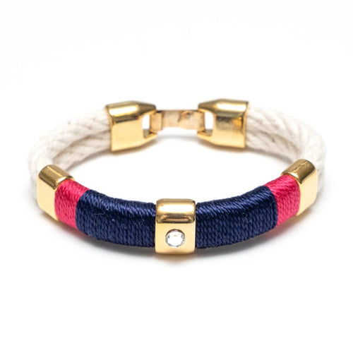 Kingston Bracelet - Ivory/Navy/Pink/Gold | SaltAndBlueLife