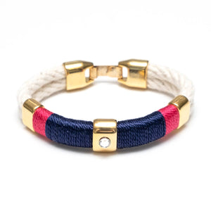 Kingston Bracelet - Ivory/Navy/Pink/Gold | SaltAndBlueLife