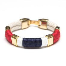 Load image into Gallery viewer, Newbury Bracelet - Ivory/Red/White/Navy/Gold | SaltAndBlueLife