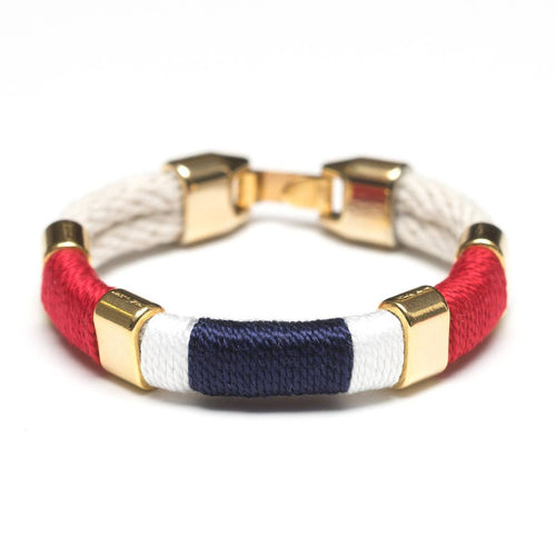 Newbury Bracelet - Ivory/Red/White/Navy/Gold | SaltAndBlueLife