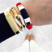 Load image into Gallery viewer, Newbury Bracelet - Ivory/Red/White/Navy/Gold