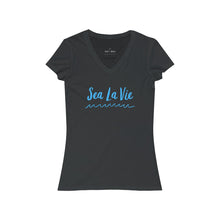 Load image into Gallery viewer, Sea La Vie Collection Short Sleeve V-Neck Tee | SaltAndBlueLife