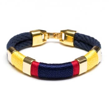 Newbury Bracelet - Navy/Red/Yellow/Gold | SaltAndBlueLife